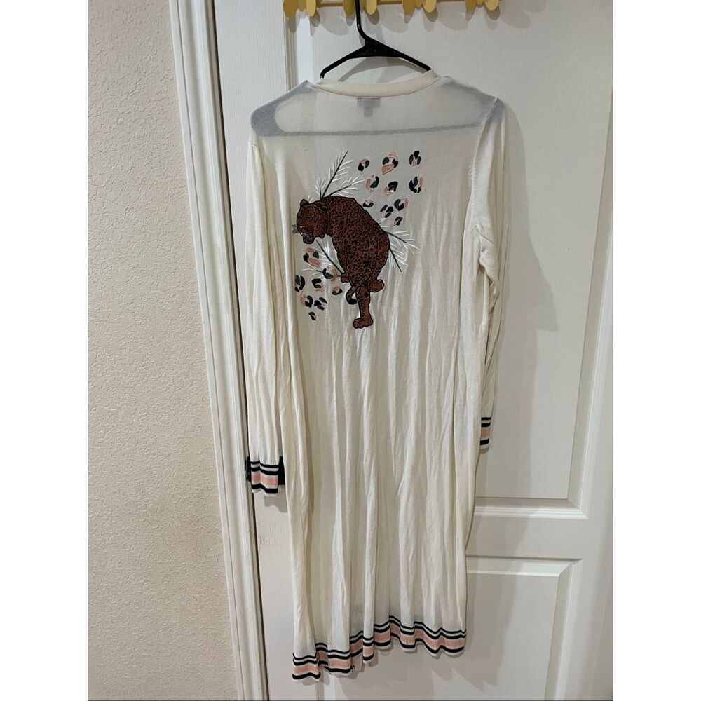 Torrid duster cardigan with embroidered tiger size 2